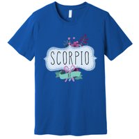 Scorpio Af Floral Label / Funny Zodiac Scorpio Birthday Funny Gift Premium T-Shirt