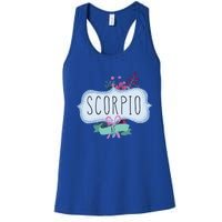 Scorpio Af Floral Label / Funny Zodiac Scorpio Birthday Funny Gift Women's Racerback Tank