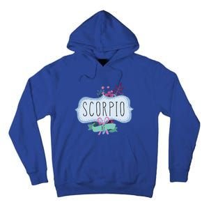 Scorpio Af Floral Label / Funny Zodiac Scorpio Birthday Funny Gift Tall Hoodie