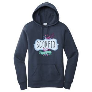 Scorpio Af Floral Label / Funny Zodiac Scorpio Birthday Funny Gift Women's Pullover Hoodie