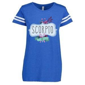 Scorpio Af Floral Label / Funny Zodiac Scorpio Birthday Funny Gift Enza Ladies Jersey Football T-Shirt