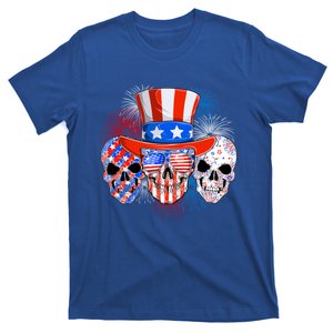 Skull American Flag 4th Of July Patriotic Usa Funny Great Gift T-Shirt