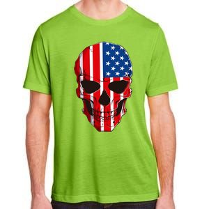 Skull American Flag 4th Of July Usa Patriotic Merica Skull Cool Gift Adult ChromaSoft Performance T-Shirt