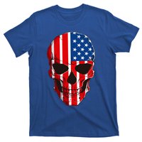 Skull American Flag 4th Of July Usa Patriotic Merica Skull Cool Gift T-Shirt