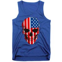 Skull American Flag 4th Of July Usa Patriotic Merica Skull Cool Gift Tank Top