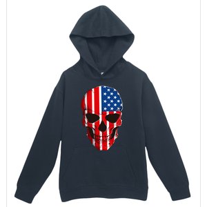 Skull American Flag 4th Of July Usa Patriotic Merica Skull Cool Gift Urban Pullover Hoodie