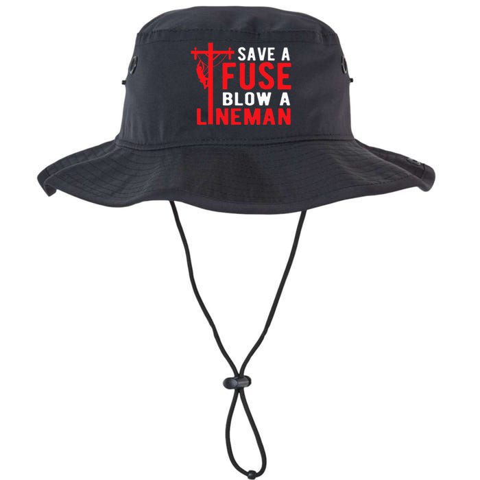 Save A Fuse Blow A Lineman Funny Lineman Legacy Cool Fit Booney Bucket Hat