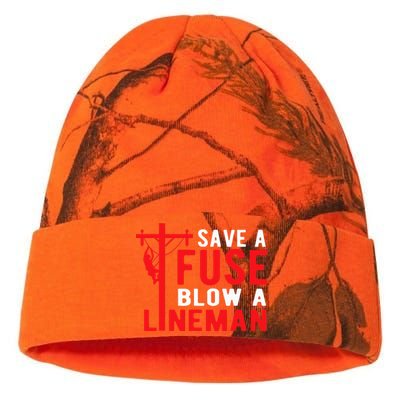 Save A Fuse Blow A Lineman Funny Lineman Kati Licensed 12" Camo Beanie