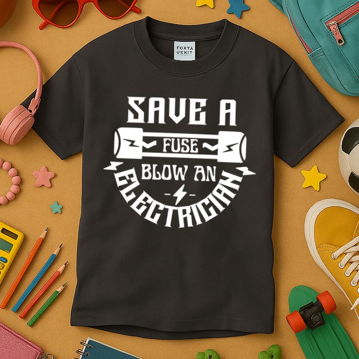 Save A Fuse Blow An Electrician Kids T-Shirt