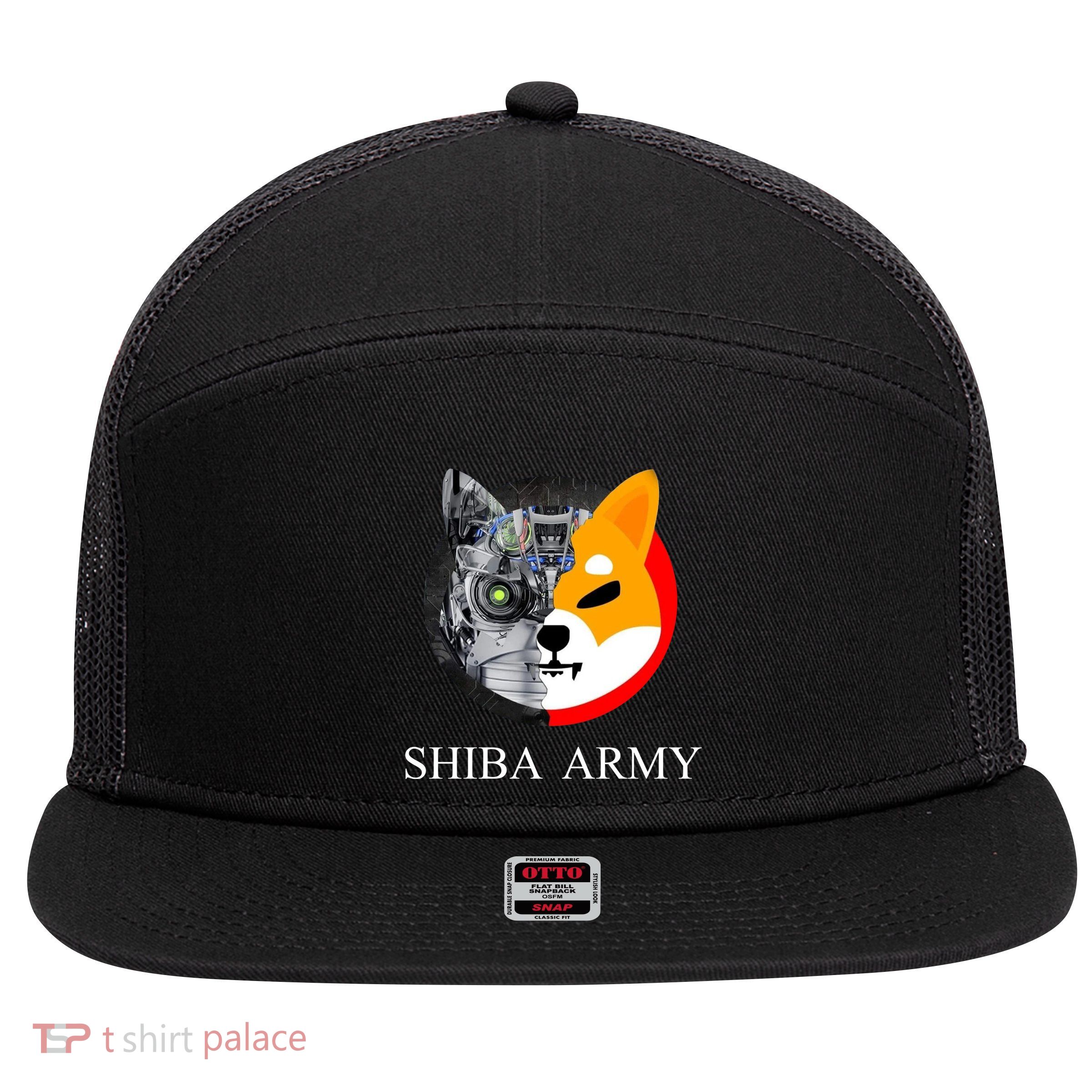 Shiba Army Fox Logo Terminator 7 Panel Mesh Trucker Snapback Hat
