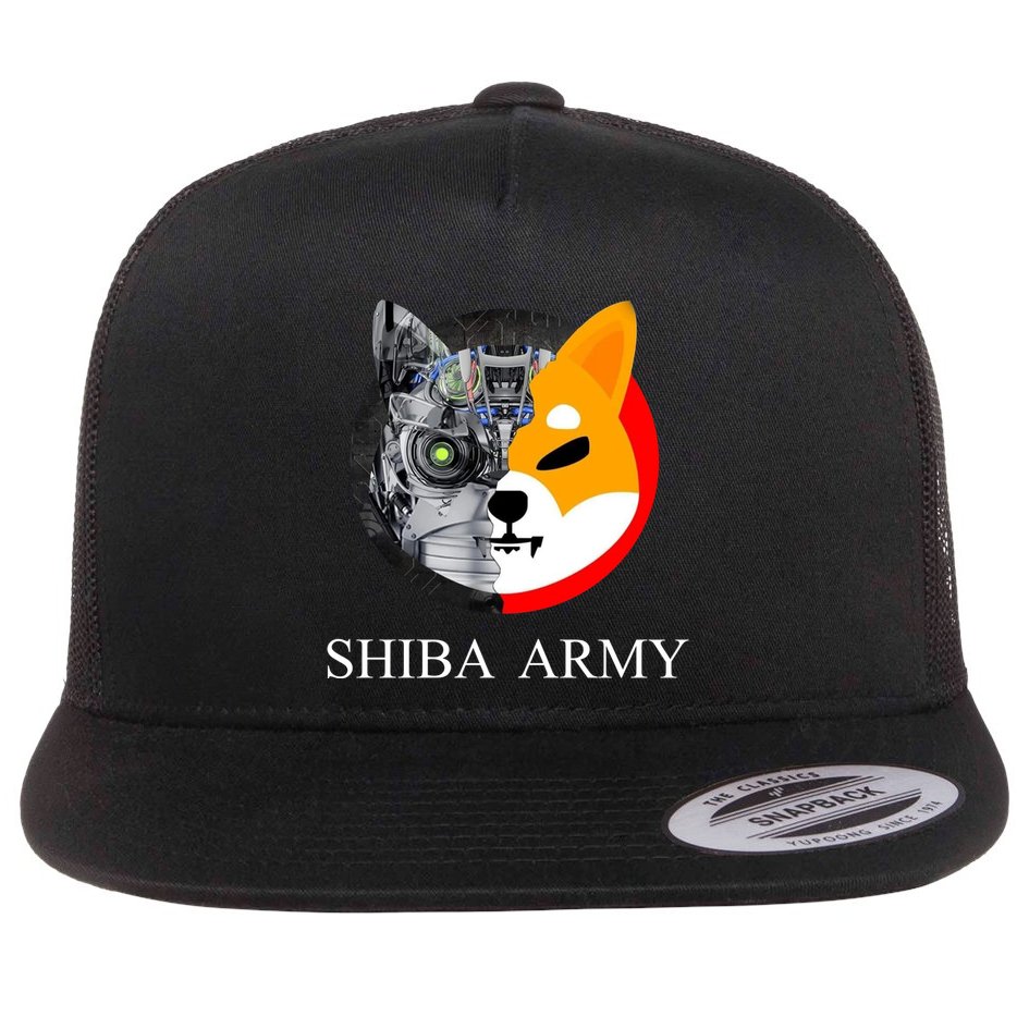Shiba Army Fox Logo Terminator Flat Bill Trucker Hat