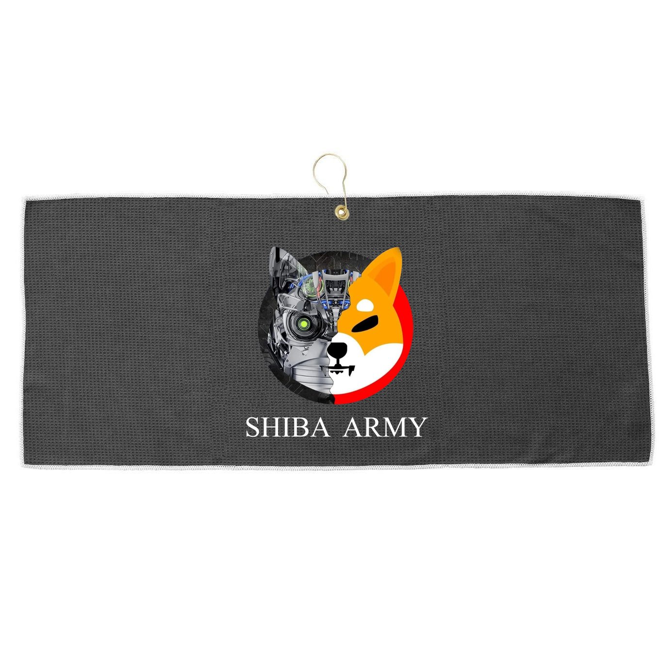 Shiba Army Fox Logo Terminator Large Microfiber Waffle Golf Towel