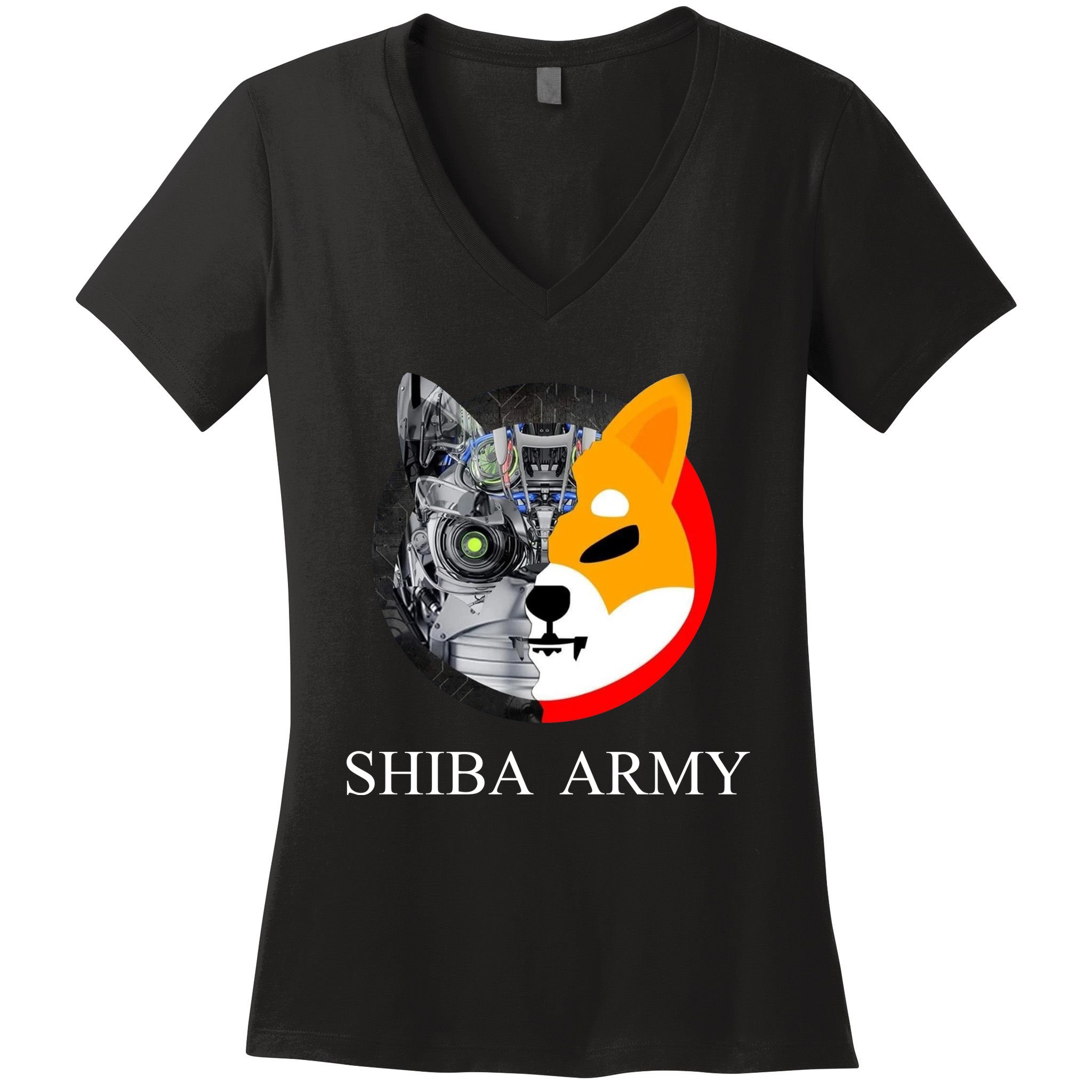 Shiba Army Fox Logo Terminator Women's V-Neck T-Shirt