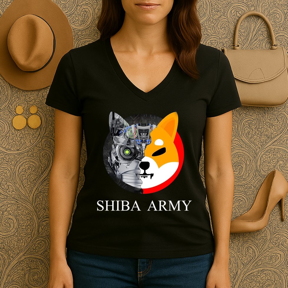Shiba Army Fox Logo Terminator Women's V-Neck T-Shirt