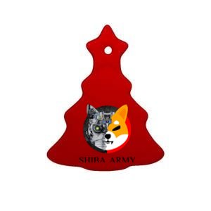 Shiba Army Fox Logo Terminator Ceramic Tree Ornament