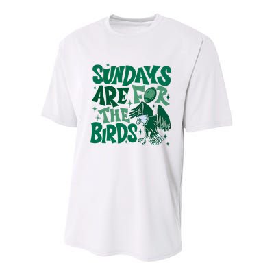 Sundays Are For The Birds Eagles Football Youth Performance Sprint T-Shirt