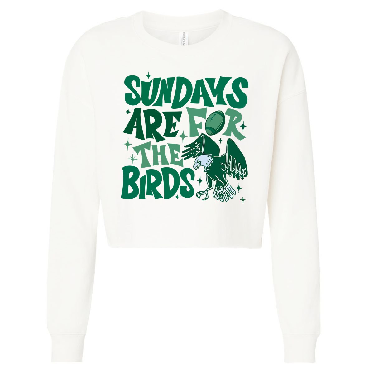 Sundays Are For The Birds Eagles Football Cropped Pullover Crew