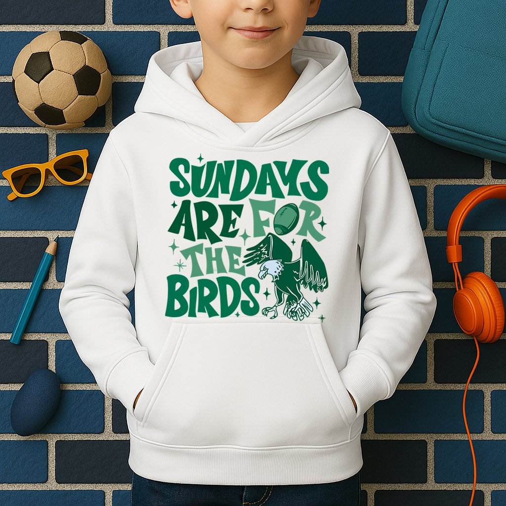 Sundays Are For The Birds Eagles Football Kids Hoodie