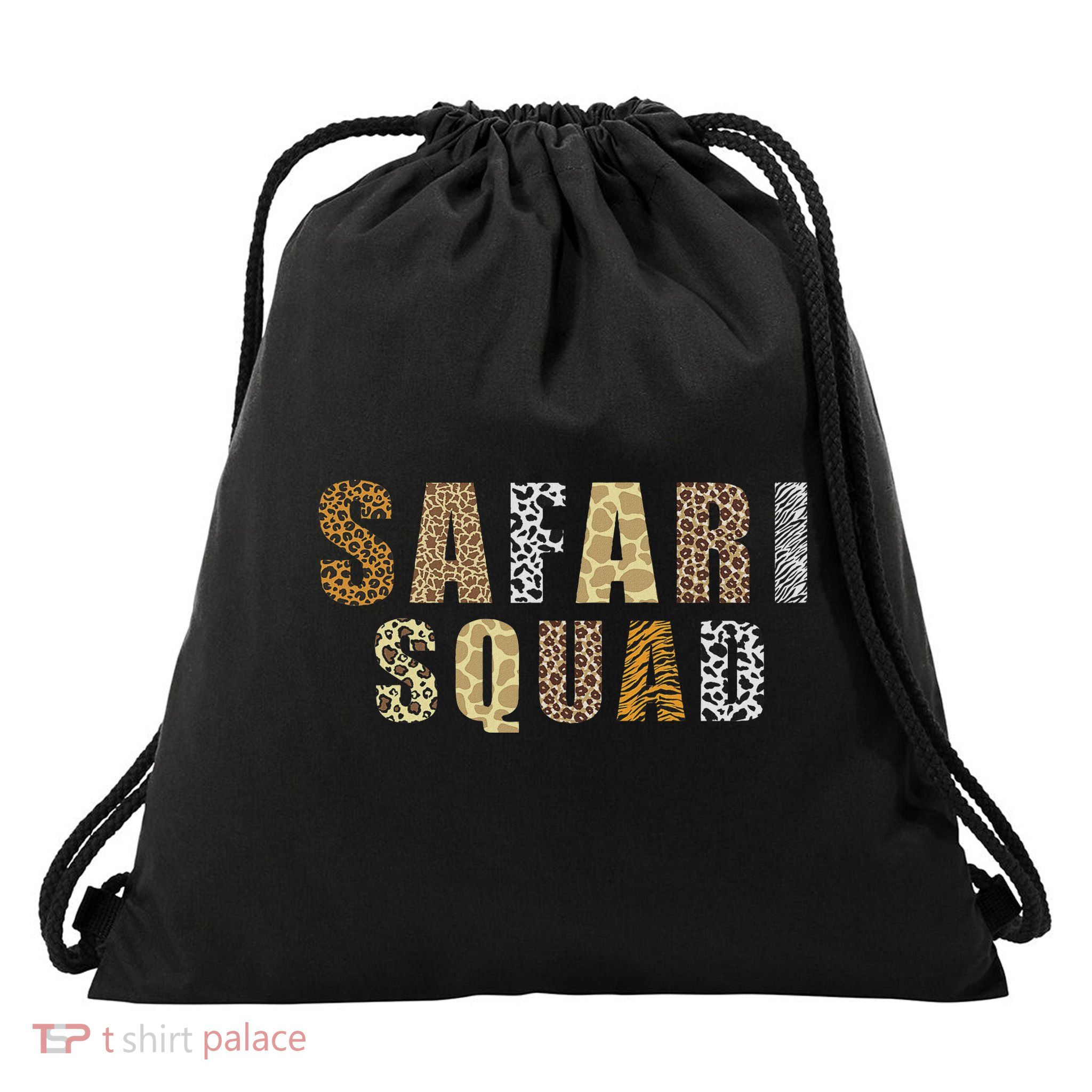Safari Art For Women Zoologist African Print Zoo Safari Drawstring Bag