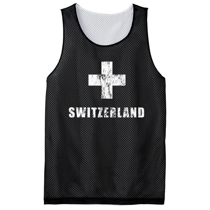 Switzerland Apparel For Swiss Retro Vintage Design Lover Mesh Reversible Basketball Jersey Tank