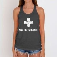 Switzerland Apparel For Swiss Retro Vintage Design Lover Women's Knotted Racerback Tank