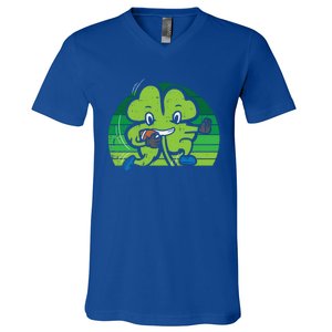 Shamrock American Football St Patricks Day Gift V-Neck T-Shirt