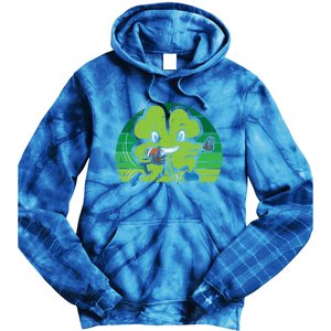 Shamrock American Football St Patricks Day Gift Tie Dye Hoodie