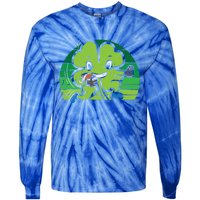 Shamrock American Football St Patricks Day Gift Tie-Dye Long Sleeve Shirt