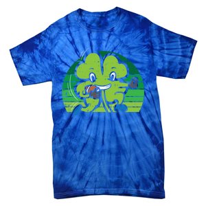 Shamrock American Football St Patricks Day Gift Tie-Dye T-Shirt