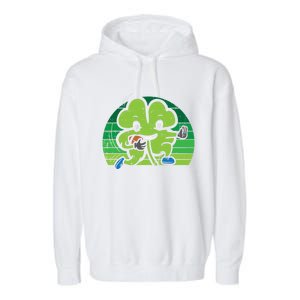 Shamrock American Football St Patricks Day Gift Garment-Dyed Fleece Hoodie