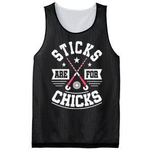 Sticks Are For Chicks Field Hockey Player Hockey Fan Mesh Reversible Basketball Jersey Tank