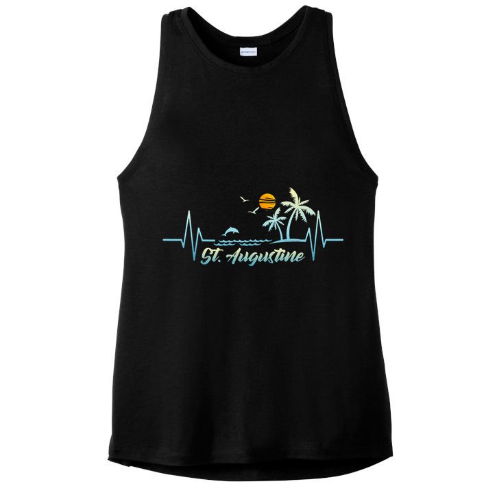St Augustine Florida Souvenir Spring Break St Augustine Ladies PosiCharge Tri-Blend Wicking Tank