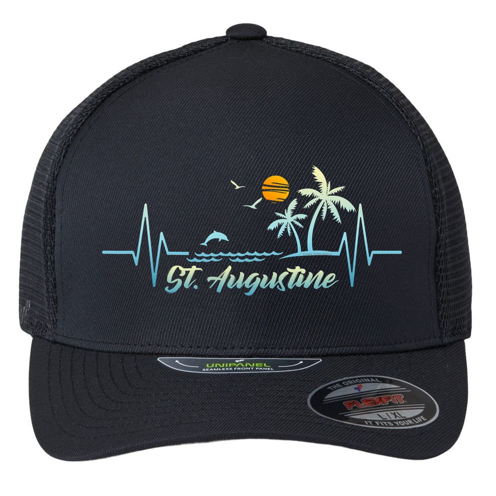St Augustine Florida Souvenir Spring Break St Augustine Flexfit Unipanel Trucker Cap