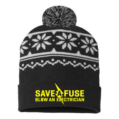 Save A Fuse Blow An Electrician USA-Made Snowflake Beanie