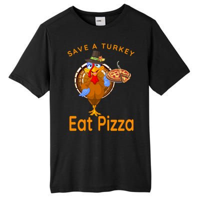 Save A Funny Turkey Pilgrim Eat Pizza Adult Vegan Gift Tall Fusion ChromaSoft Performance T-Shirt