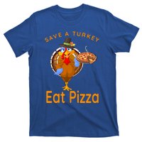 Save A Funny Turkey Pilgrim Eat Pizza Adult Vegan Gift T-Shirt