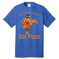 Save A Funny Turkey Pilgrim Eat Pizza Adult Vegan Gift Tall T-Shirt