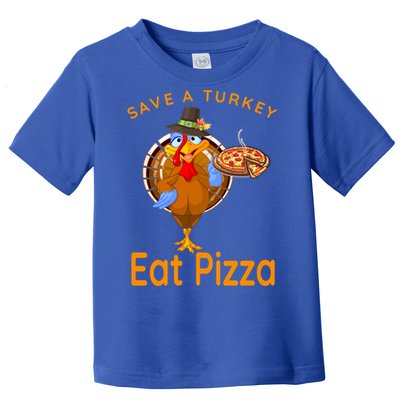 Save A Funny Turkey Pilgrim Eat Pizza Adult Vegan Gift Toddler T-Shirt