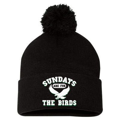 Sundays Are For The Birds Pom Pom 12in Knit Beanie