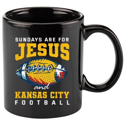 Sundays Are For Jesus And Kansas City Football Missouri 11oz C Handle Ceramic Mug