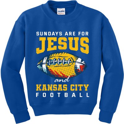 Sundays Are For Jesus And Kansas City Football Missouri Kids Sweatshirt