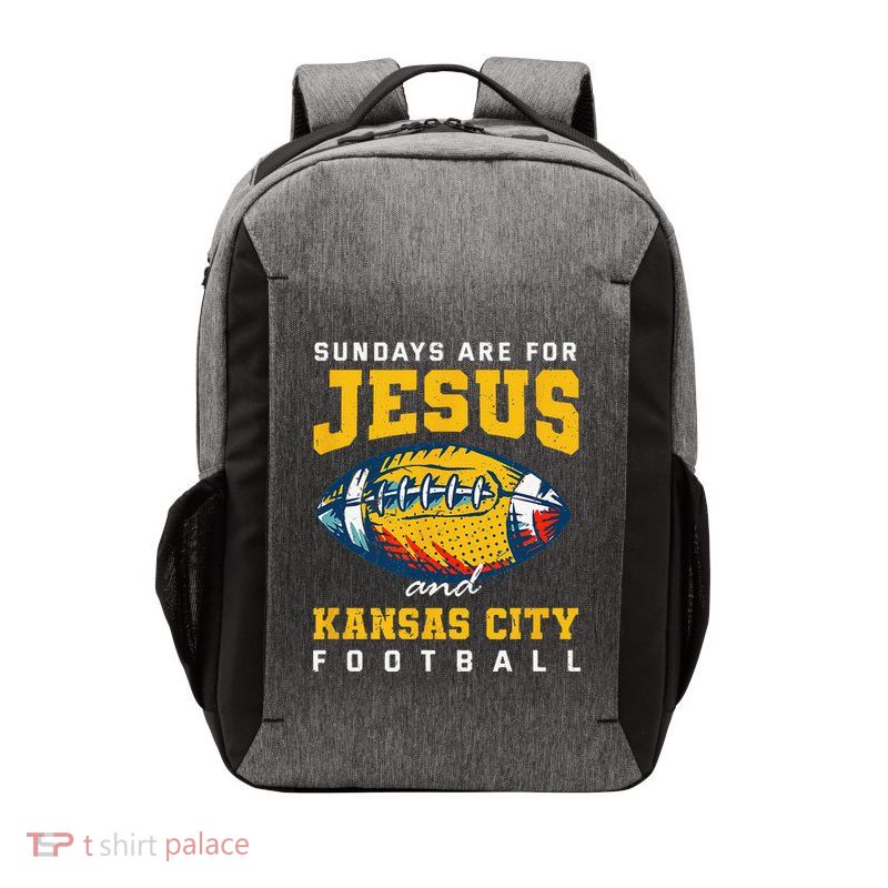 Sundays Are For Jesus And Kansas City Football Missouri Vector Backpack