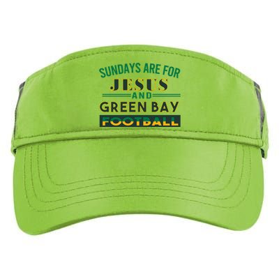 Sundays Are For Jesus And Green Bay Football Adult Drive Performance Visor