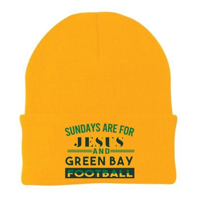 Sundays Are For Jesus And Green Bay Football Knit Cap Winter Beanie