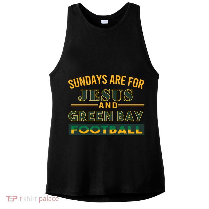 Sundays Are For Jesus And Green Bay Football Ladies PosiCharge Tri-Blend Wicking Tank
