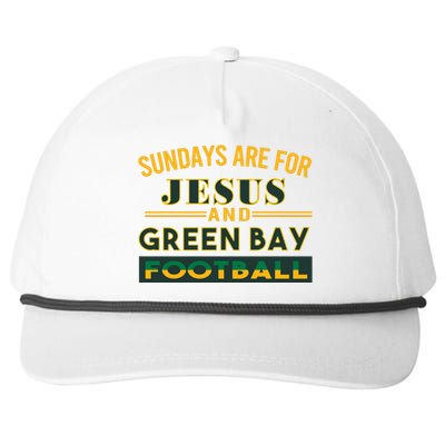 Sundays Are For Jesus And Green Bay Football Snapback Five-Panel Rope Hat