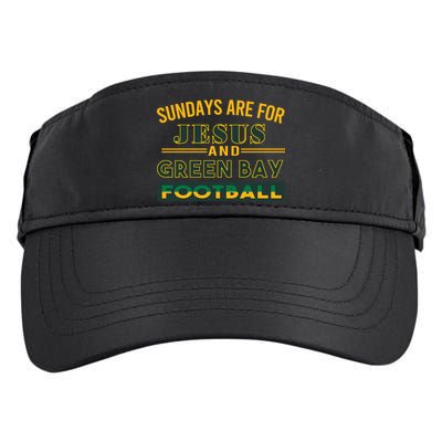 Sundays Are For Jesus And Green Bay Football Adult Drive Performance Visor