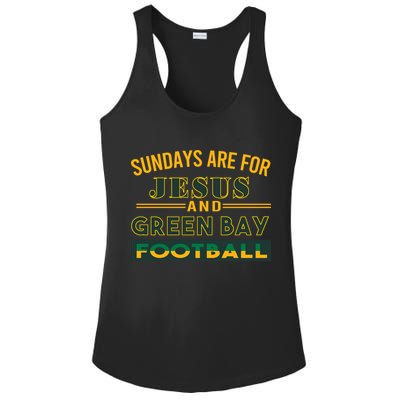 Sundays Are For Jesus And Green Bay Football Ladies PosiCharge Competitor Racerback Tank