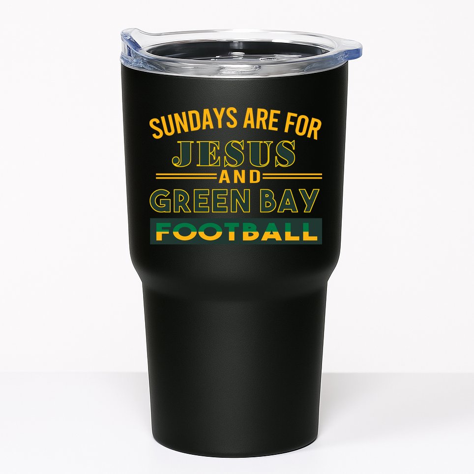 Sundays Are For Jesus And Green Bay Football Tumbler