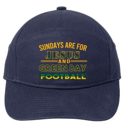 Sundays Are For Jesus And Green Bay Football 7-Panel Snapback Hat